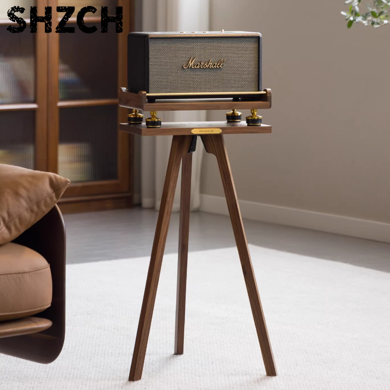 Speaker Stand Tripod - スピーカーフロアスタンド、防振設計の無垢材三脚分離スタンド、家庭用装飾オーディオスピーカーラック