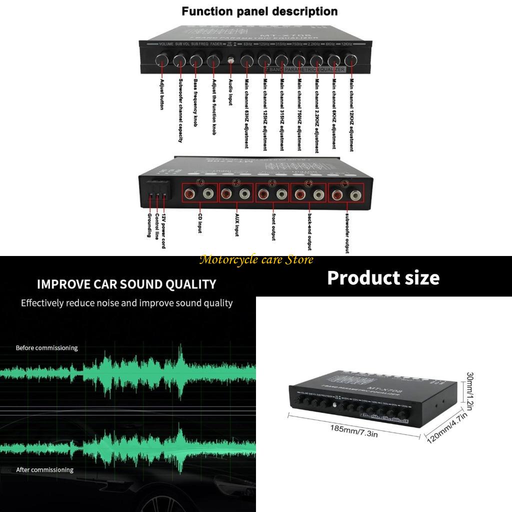 革新的な7バンドカーステレオイコライザー、簡単な取り付けとユ - Audio Music Equalizer のレビューと価格