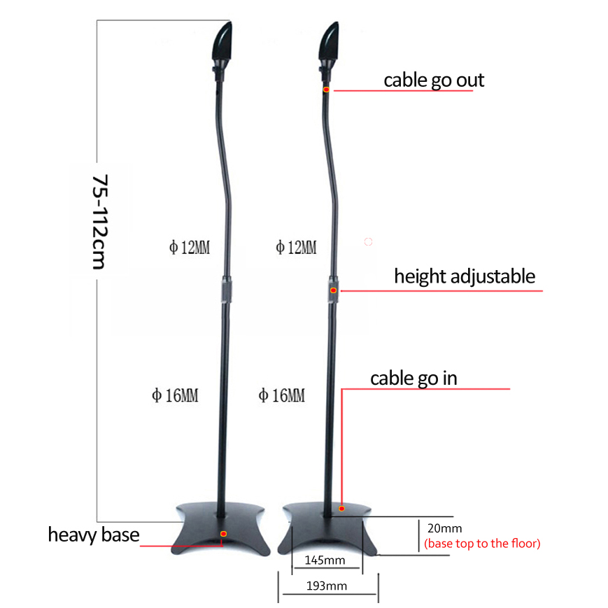 (1セット=1ペア) SF06-II 75CM 112CM  - Speaker Stand Tripod のレビューと価格